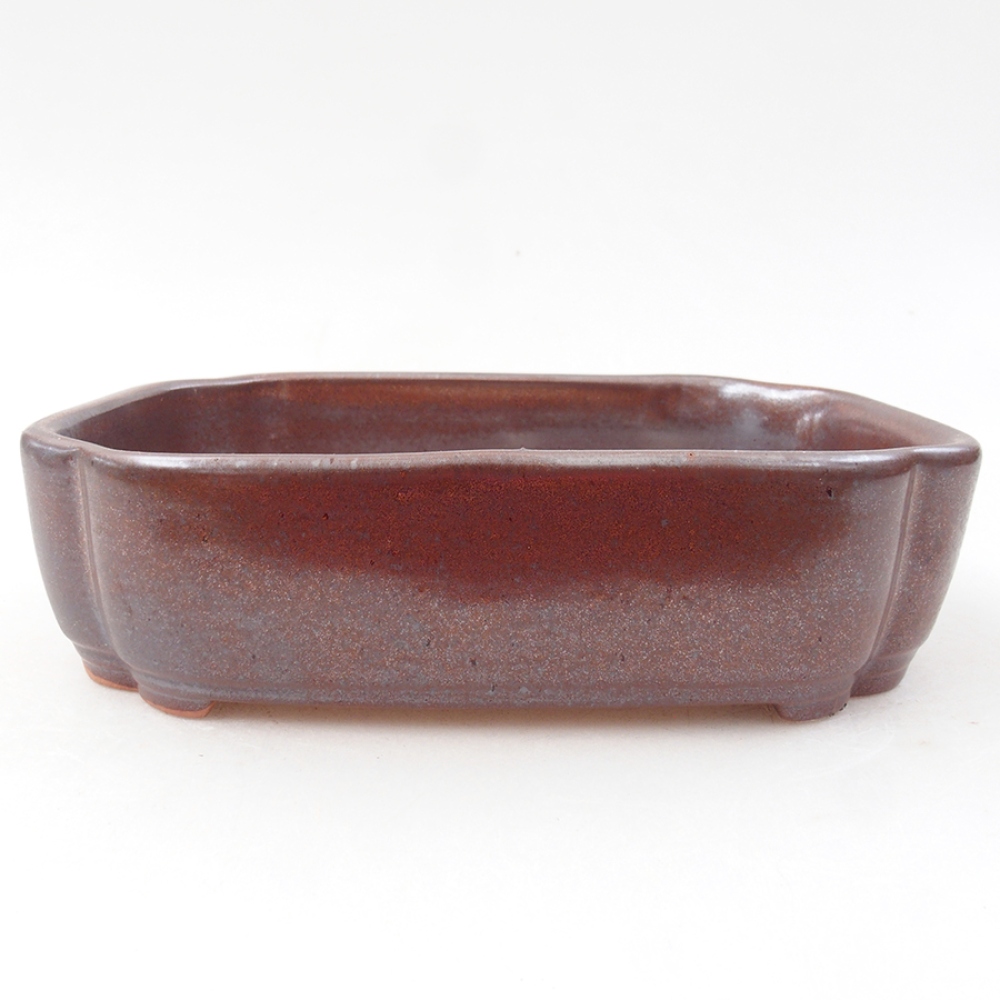 Keramická bonsai miska 15 x 11,5 x 4,5 cm, farba hnedá