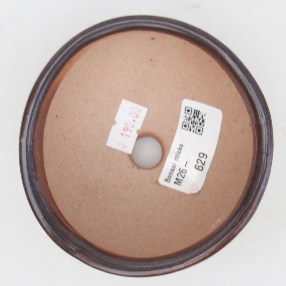 Keramická miska na bonsaje 9,5 x 9,5 x 5 cm, hnedá