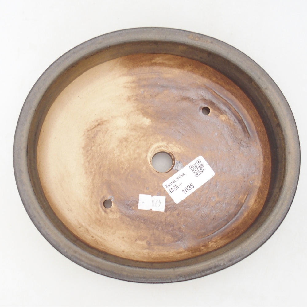 Keramická miska na bonsaje 21 x 19 x 8 cm, hnedá