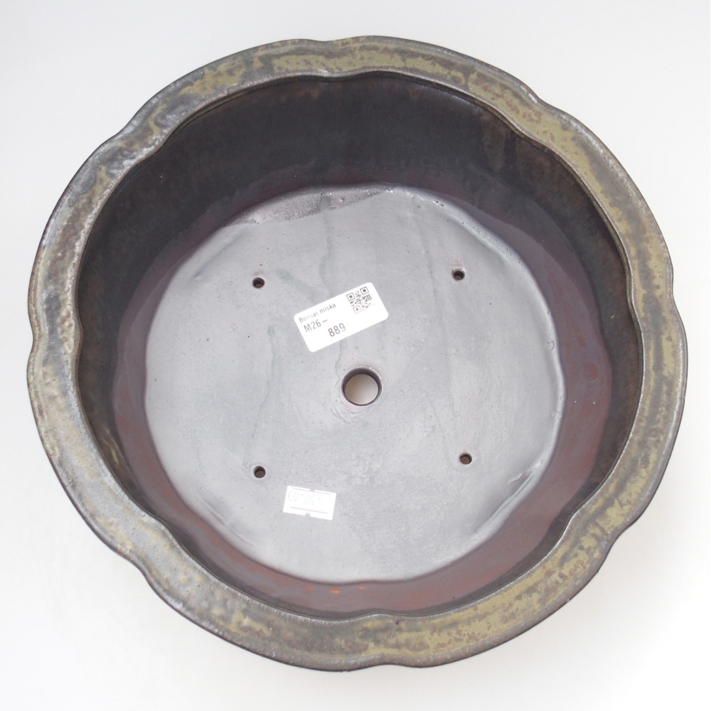 Keramická miska na bonsaje 26,5 x 26,5 x 8 cm, hnedá