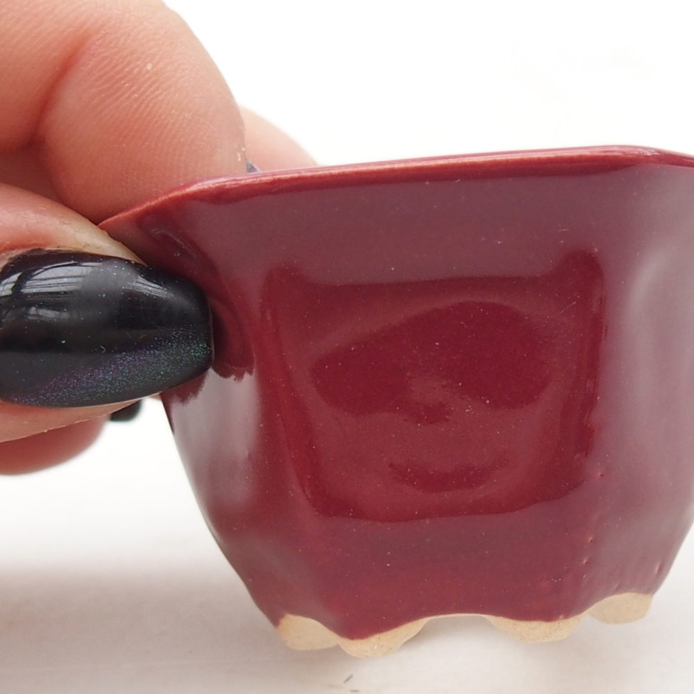 Mini bonsajová miska 5,5 x 5 x 3 cm, bordová