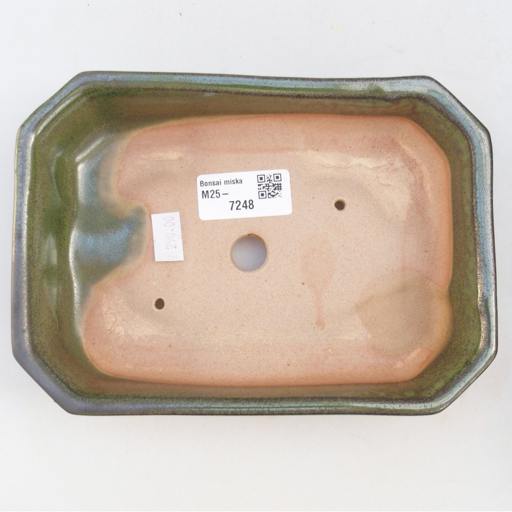 Keramická miska na bonsaje 19 x 13 x 4 cm, zelená