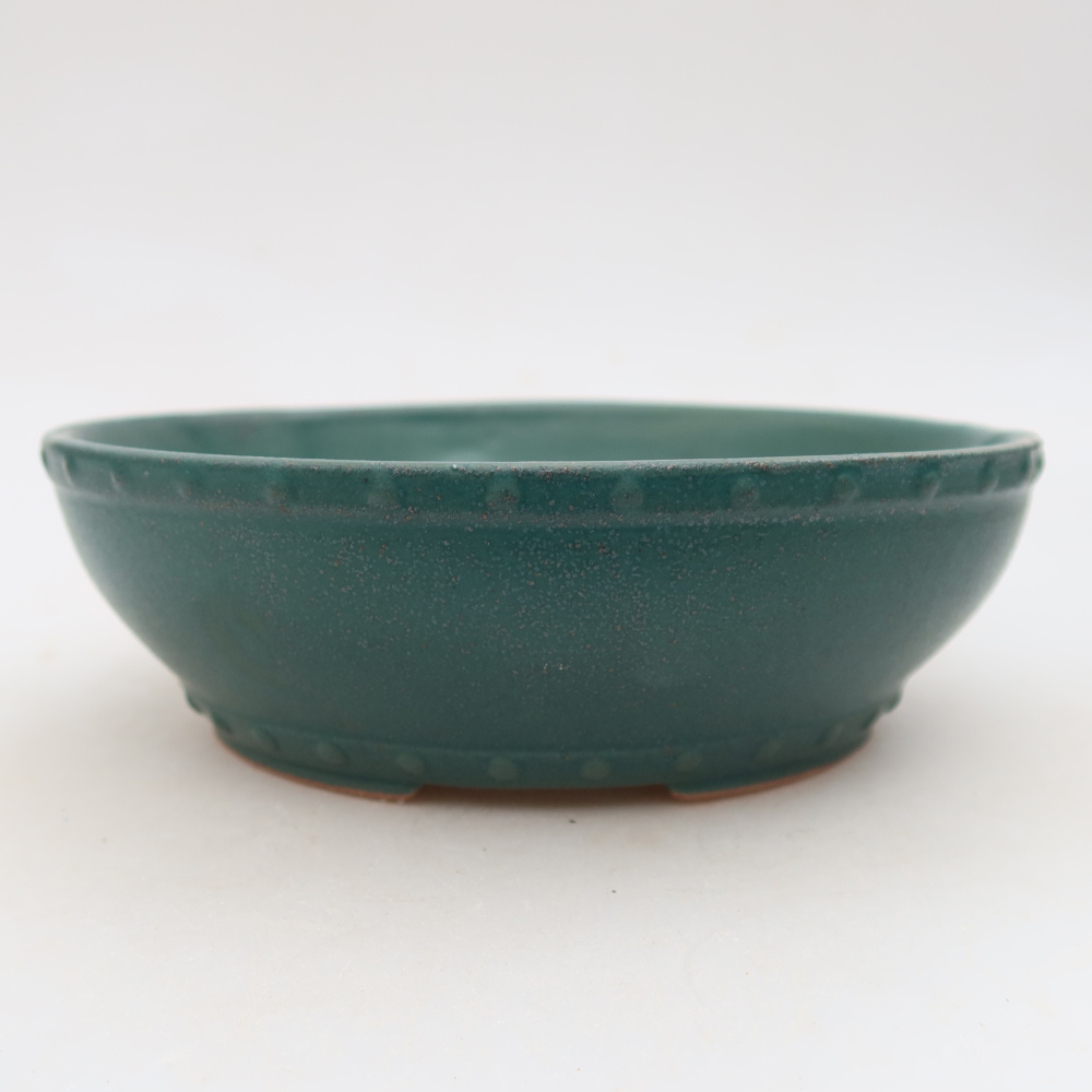 Keramická miska na bonsaje 18 x 18 x 5,5 cm, farba modrá