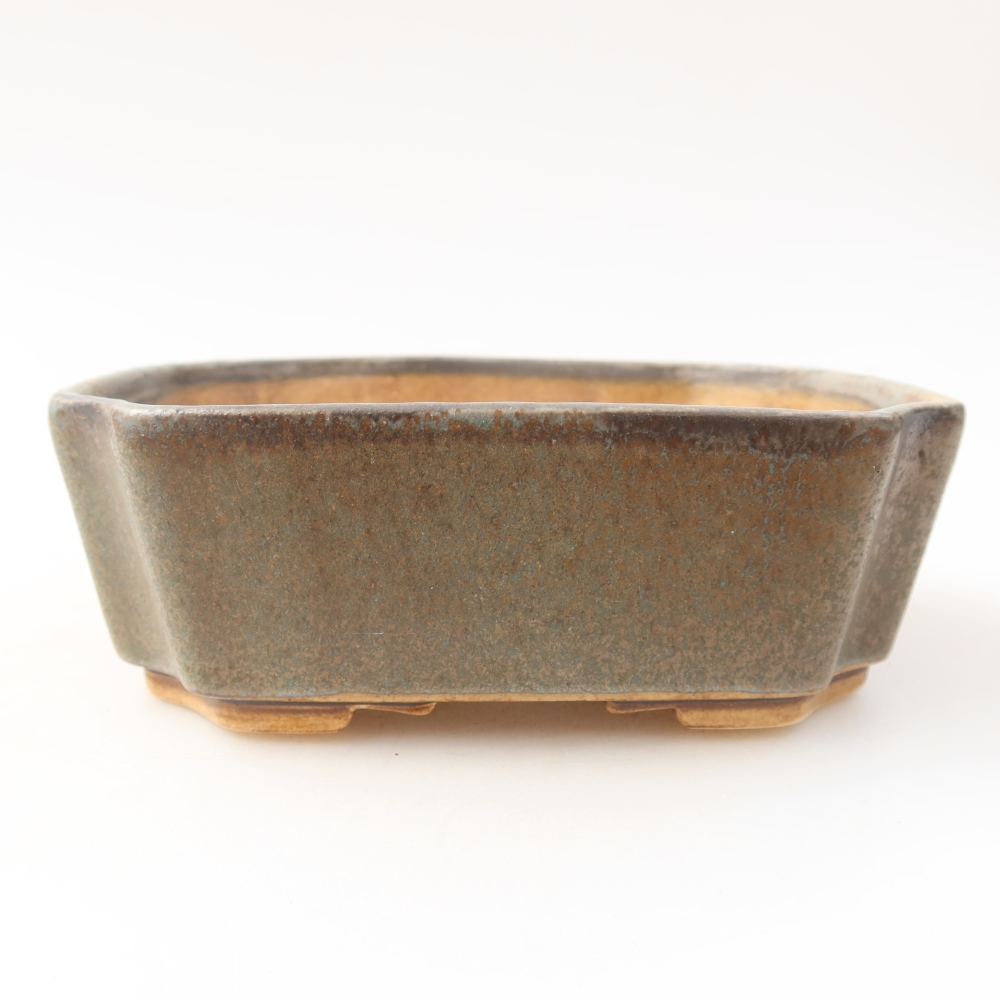 Keramická miska na bonsaje 14 × 11,5 × 4,5 cm, farba zelená