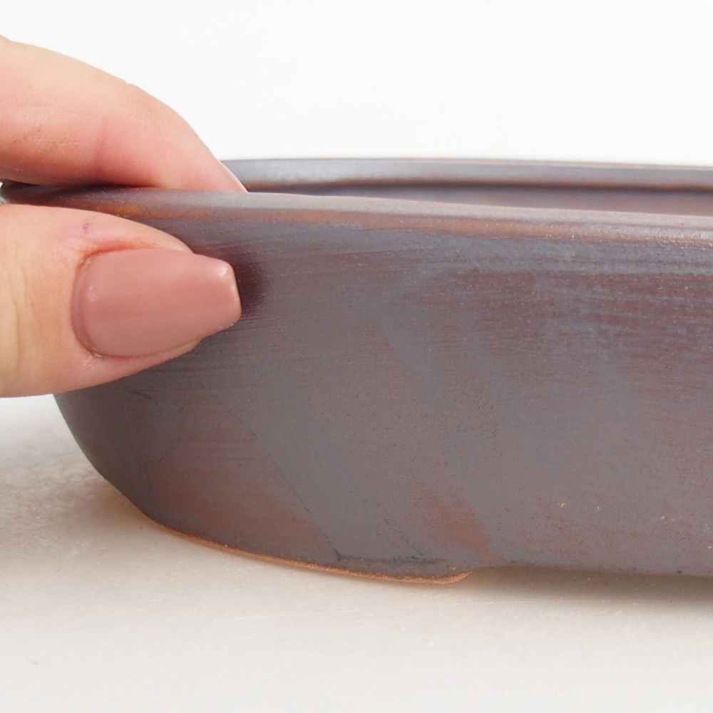 Keramická bonsajová miska 22 x 17 x 4 cm, farba kovu