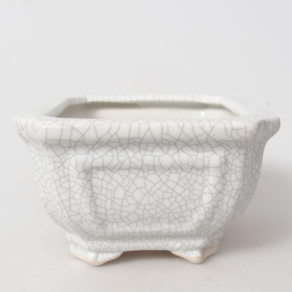 Keramická miska na bonsaje 11 x 11 x 7 cm, farba raku