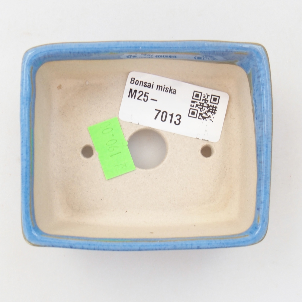 Keramická miska na bonsaje 8,5 x 7 x 3,5 cm, farba modrá