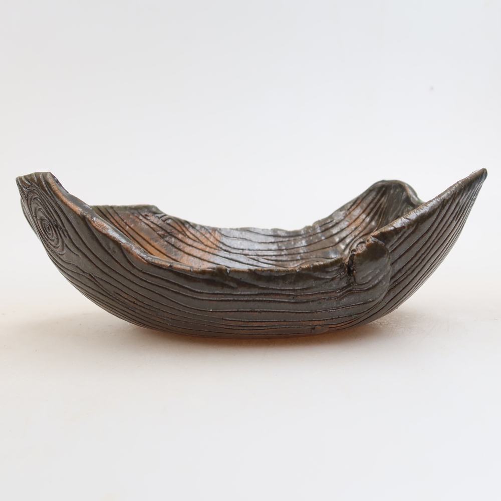 Keramická škrupina  16,5 x 11 x 6 cm, farba hnedozelená