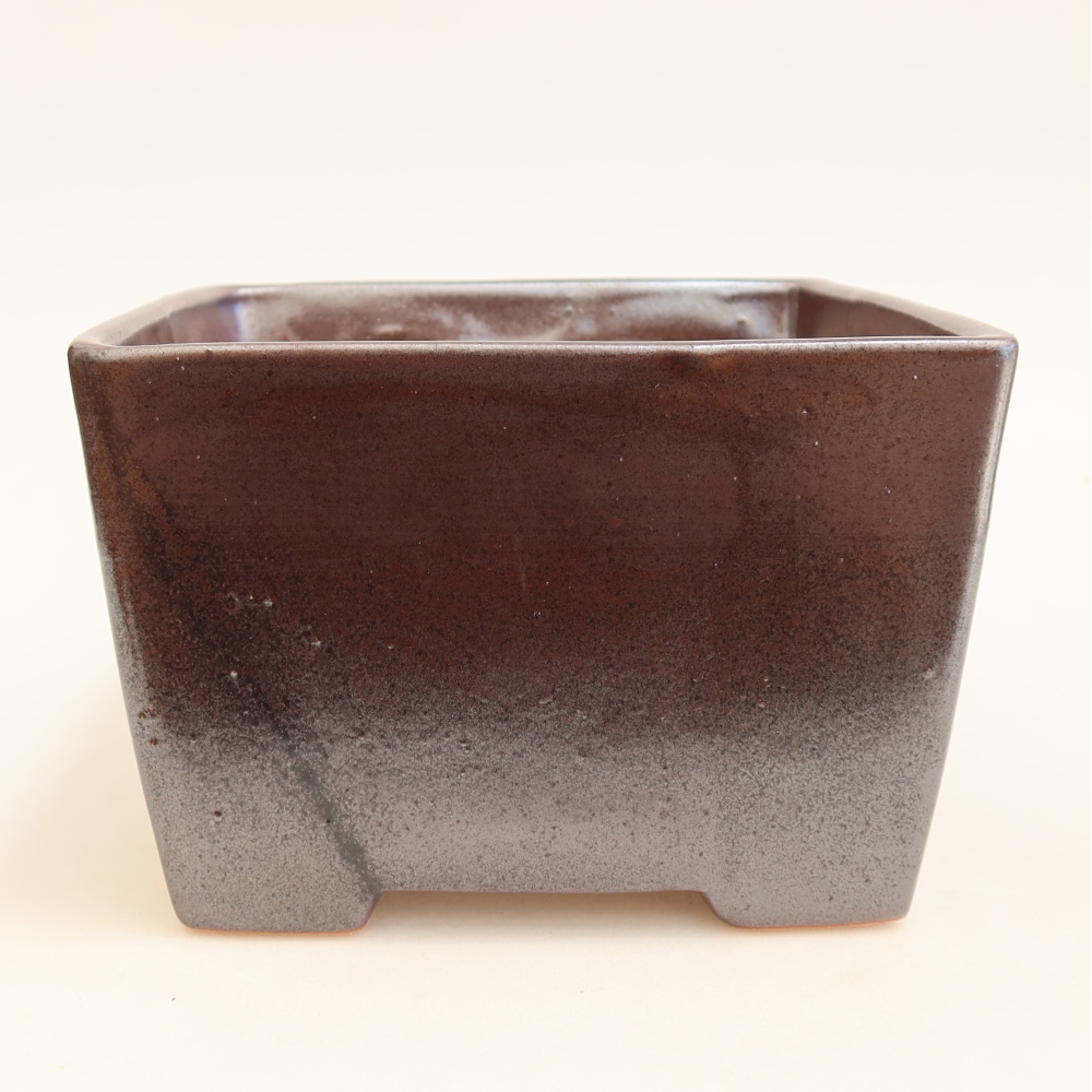 Keramická miska na bonsaje 15 x 15 x 10,5 cm, farba kovu