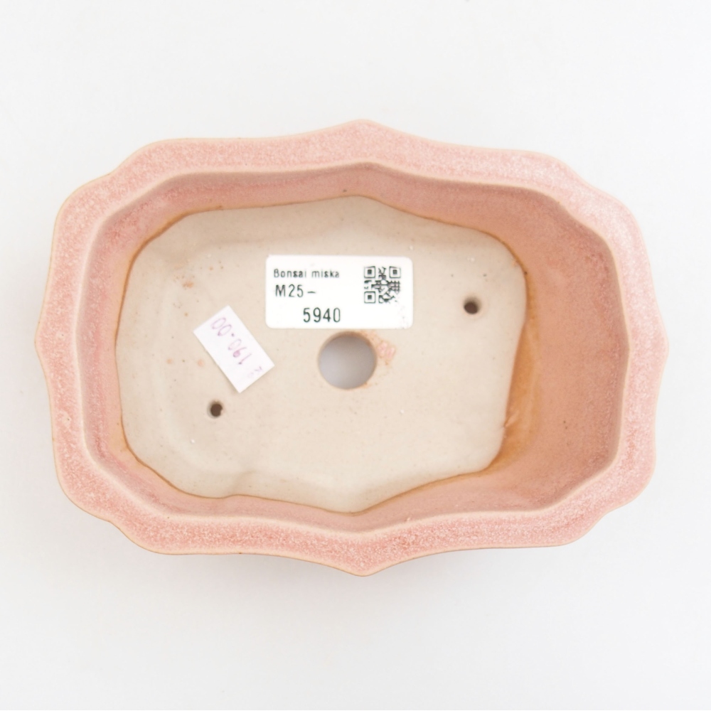 Keramická bonsai miska 15,5 x 11 x 4,5 cm, farba ružová