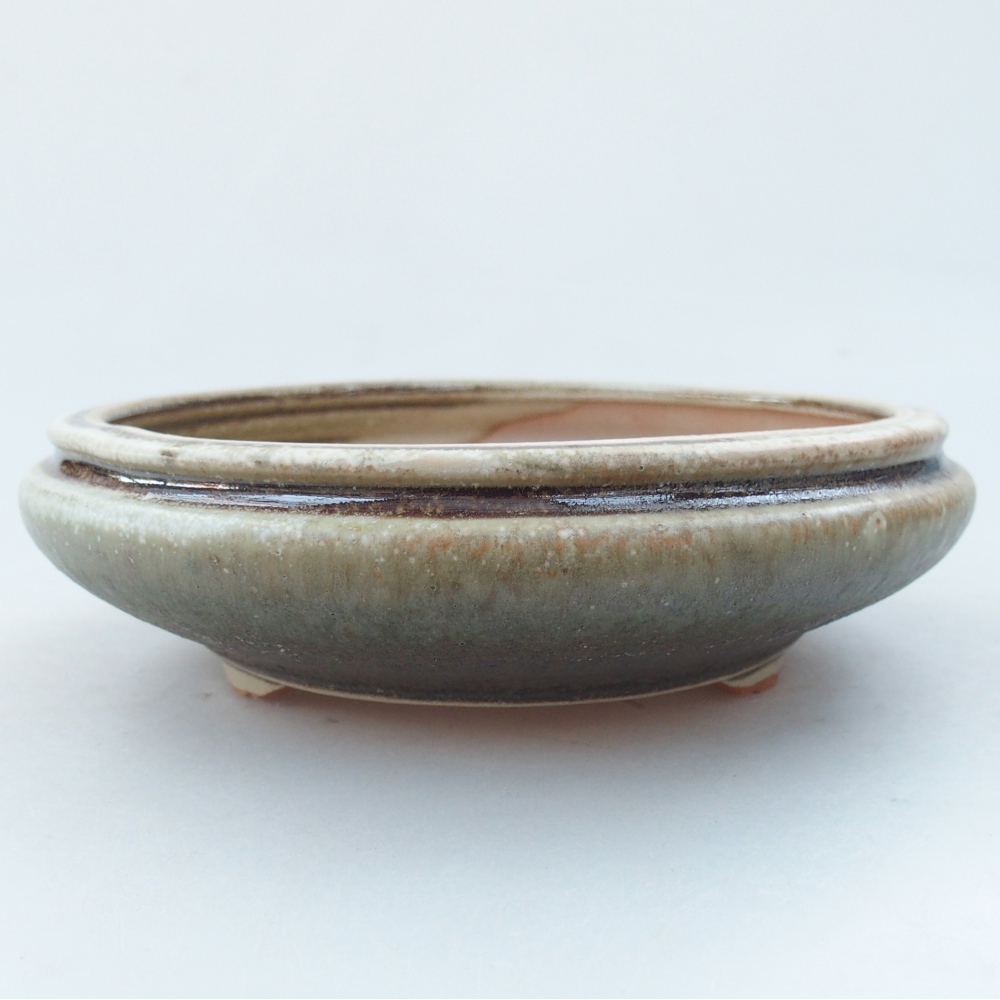 Keramická miska na bonsaje 15 x 15 x 5 cm, zelená