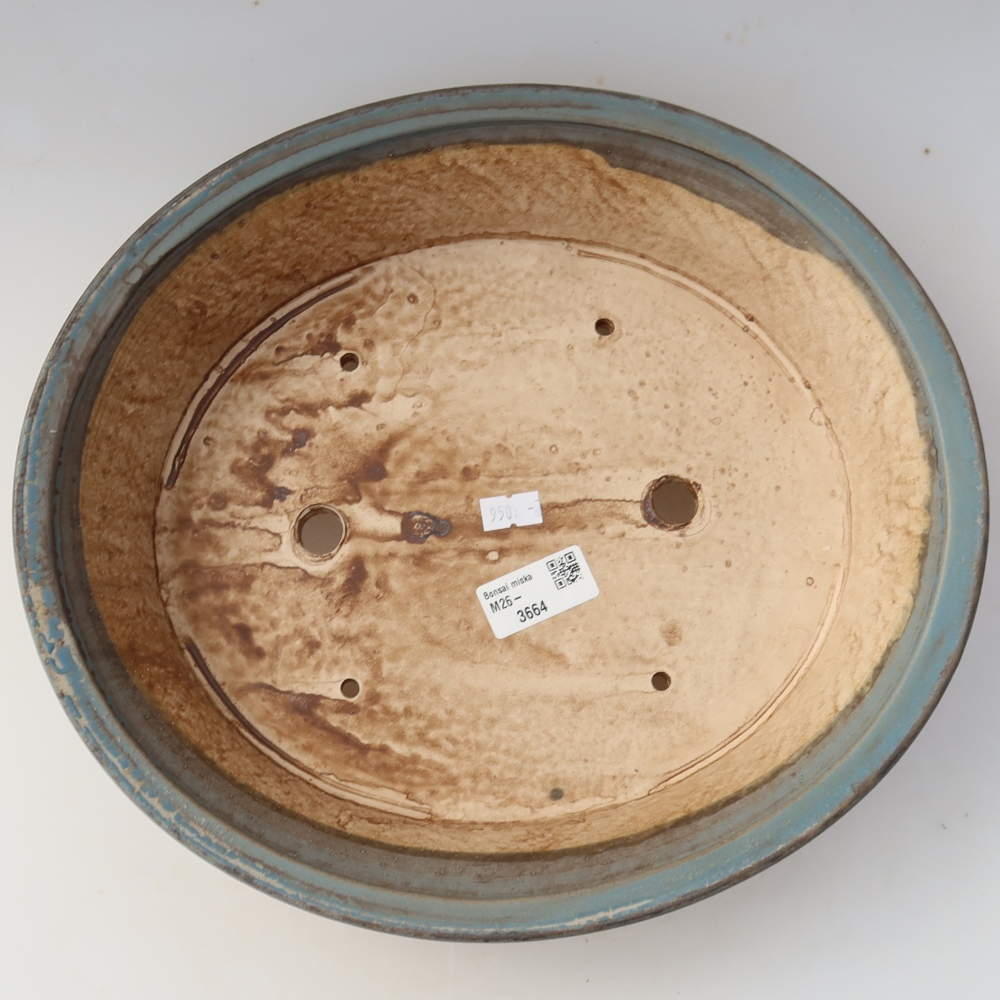 Keramická miska na bonsaje 31 x 28,5 x 7 cm, farba modrá