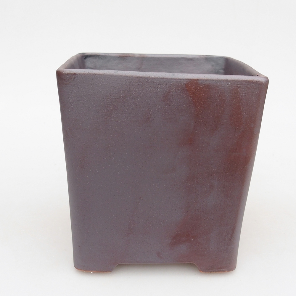 Keramická miska na bonsaje 13 x 13 x 13 cm, farba kovu