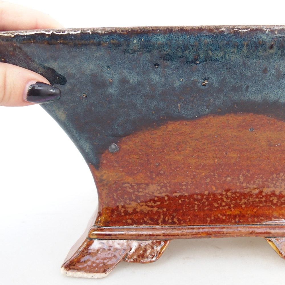 Keramická miska na bonsaje 24 x 24 x 14 cm, hnedá