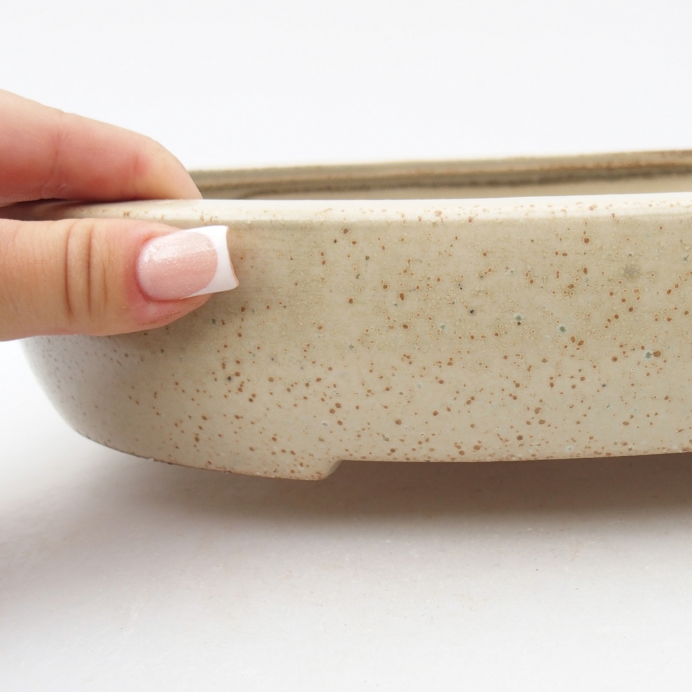 Keramická bonsajová miska 27 x 21 x 5,5 cm, farba béžová