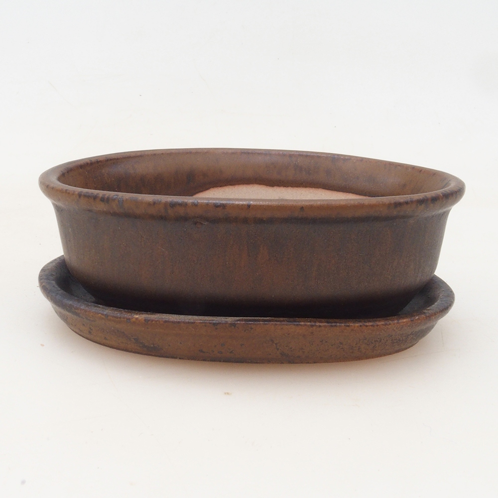 Bonsai miska + podmiska H04 - 10,5 x7, 5x3 cm