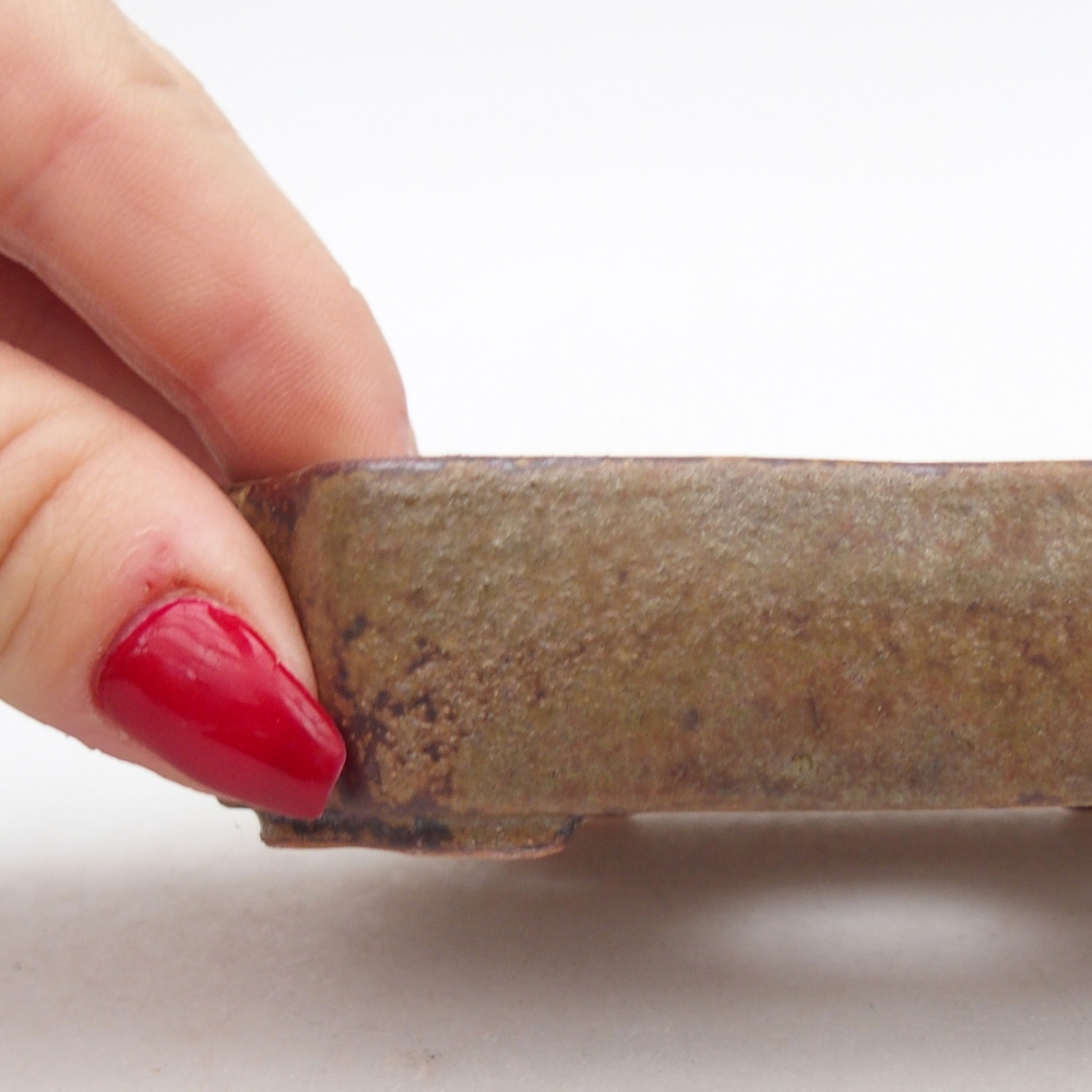 Keramická miska na bonsaje 10 x 8,5 x 2,5 cm, hnedá