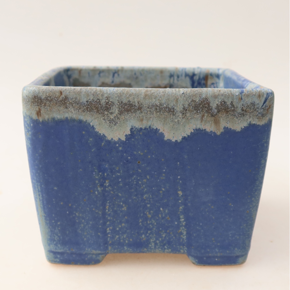 Keramická miska na bonsaje 11,5 x 11,5 x 9 cm, farba modrá