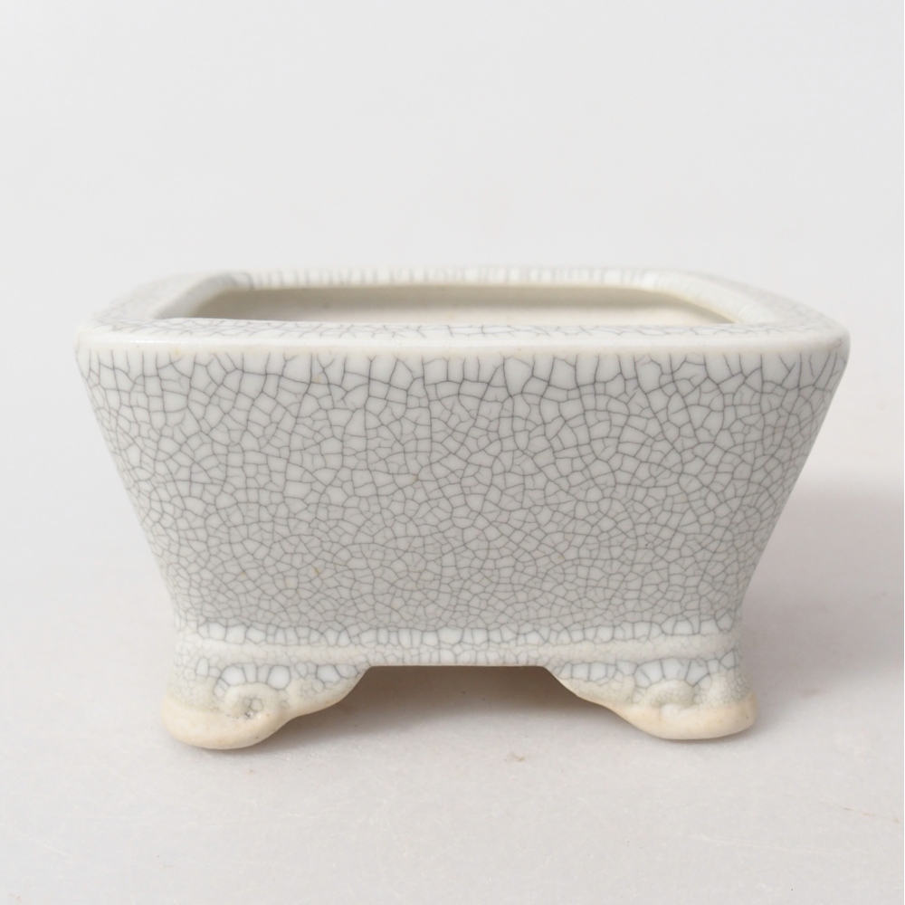 Keramická miska na bonsaje 9,5 x 9,5 x 5 cm, farba raku