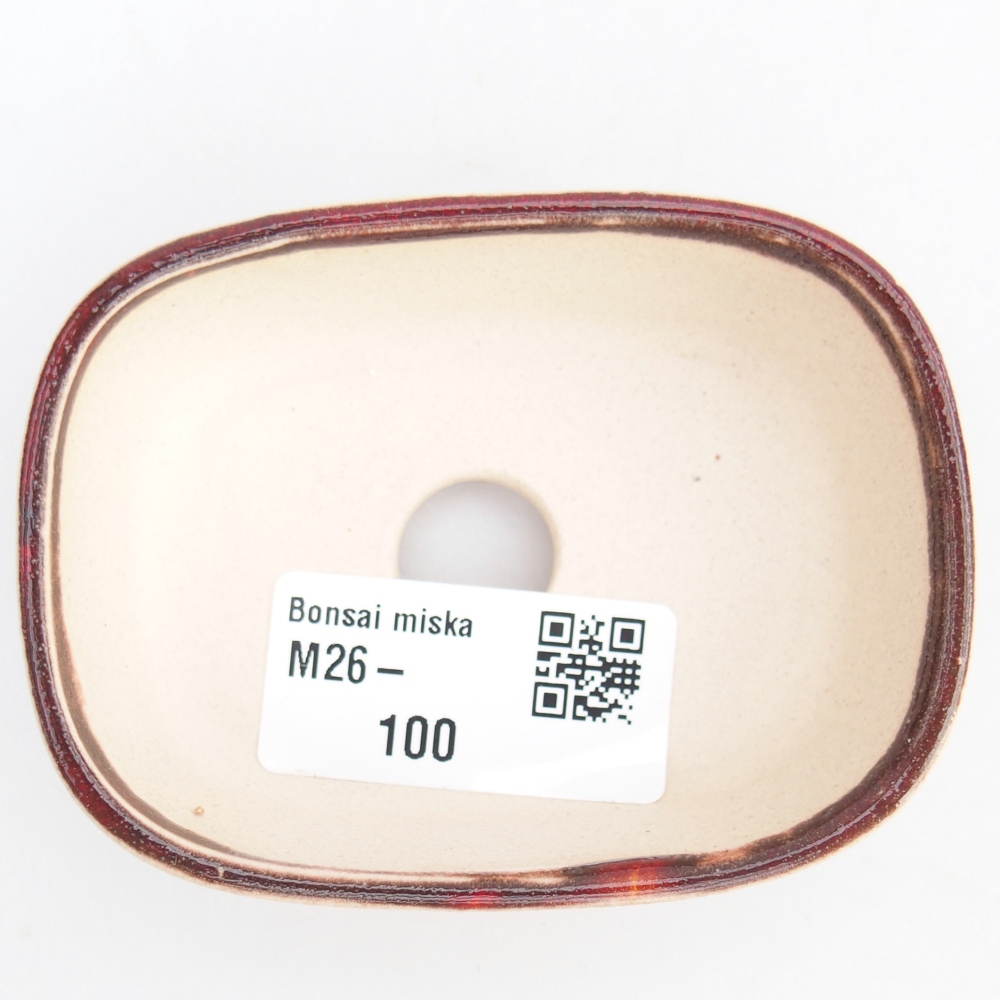Mini bonsajová miska 6 x 6 x 2,5 cm, farba červená