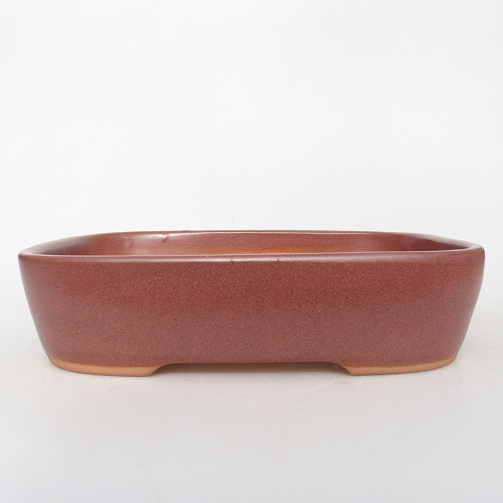Keramická bonsai miska 23 x 18 x 5,5 cm, farba vínová