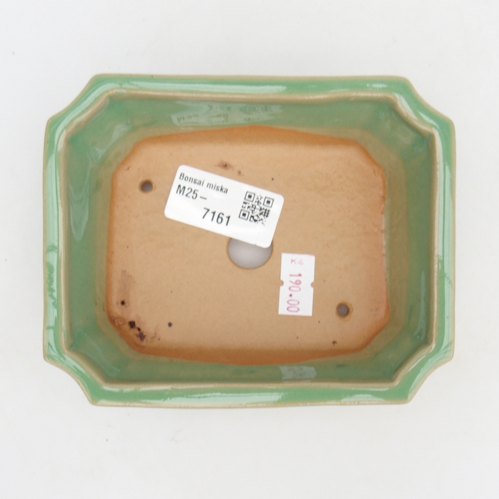 Keramická bonsajová miska 13 x 10,5 x 4 cm, zelená