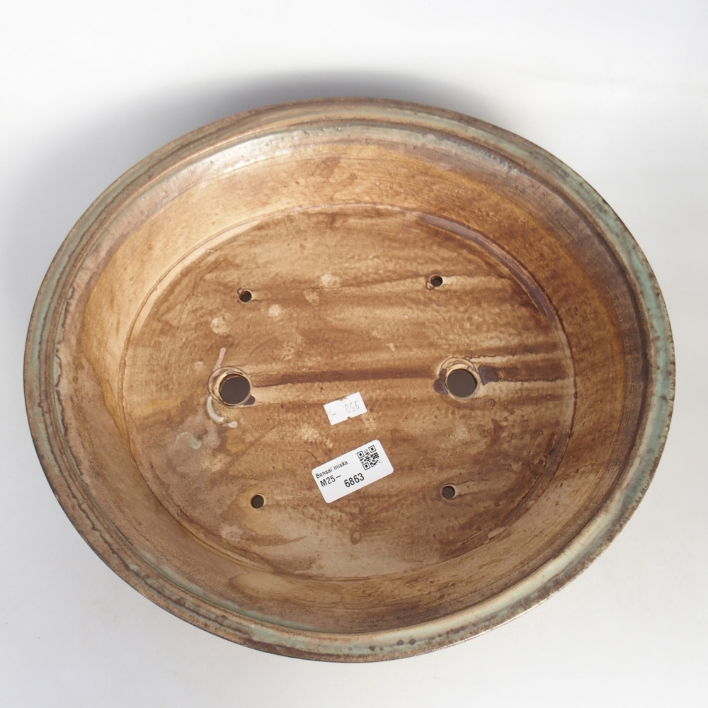 Keramická bonsajová miska 32 x 29 x 7 cm, zelená