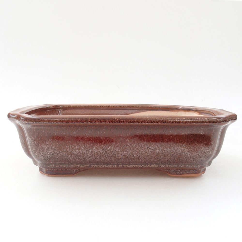 Keramická bonsai miska 18 x 13,5 x 5 cm, farba hnedá