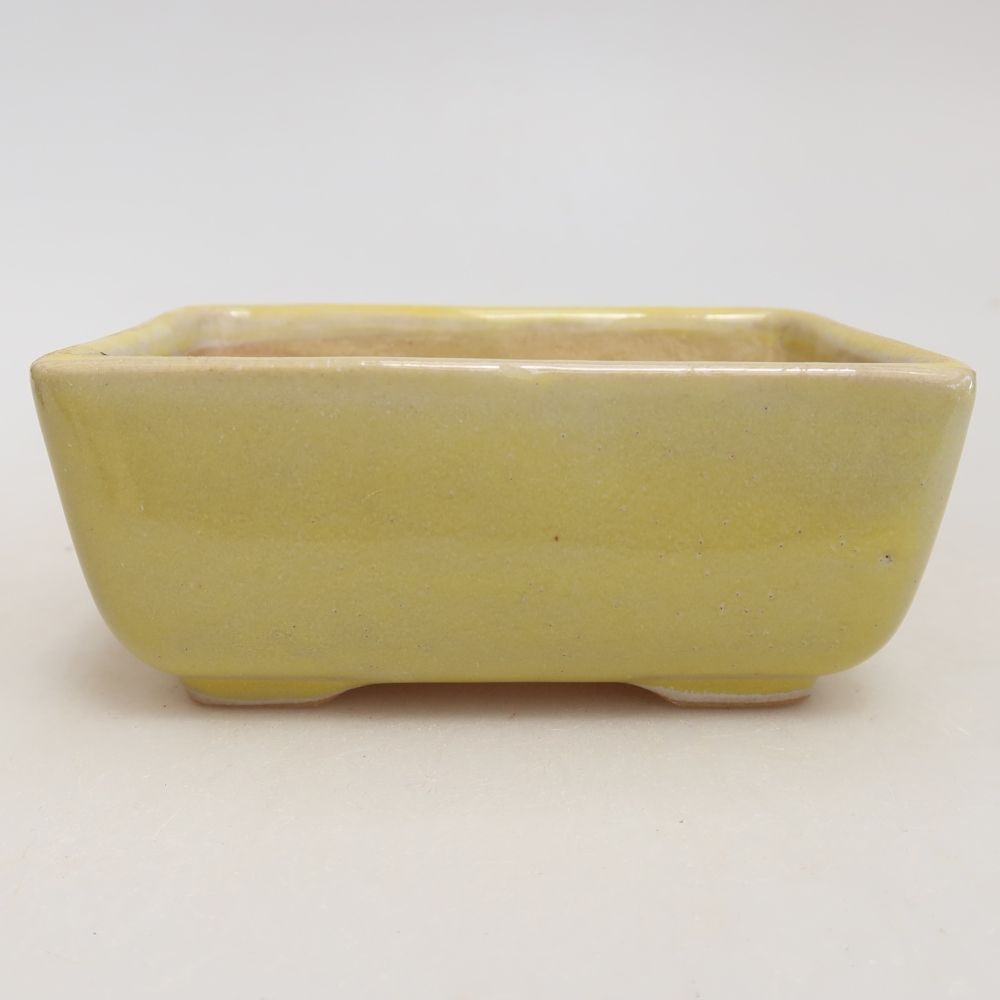 Keramická miska na bonsaje 10,5 x 7 x 4,5 cm, farba žltá