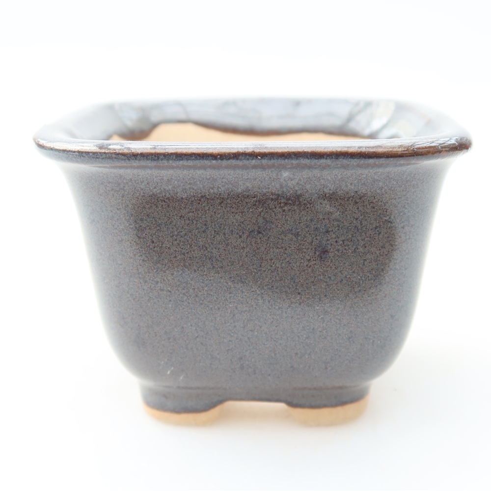 Keramická miska na bonsai 6,5 × 6,5 × 5 cm, farba sivá