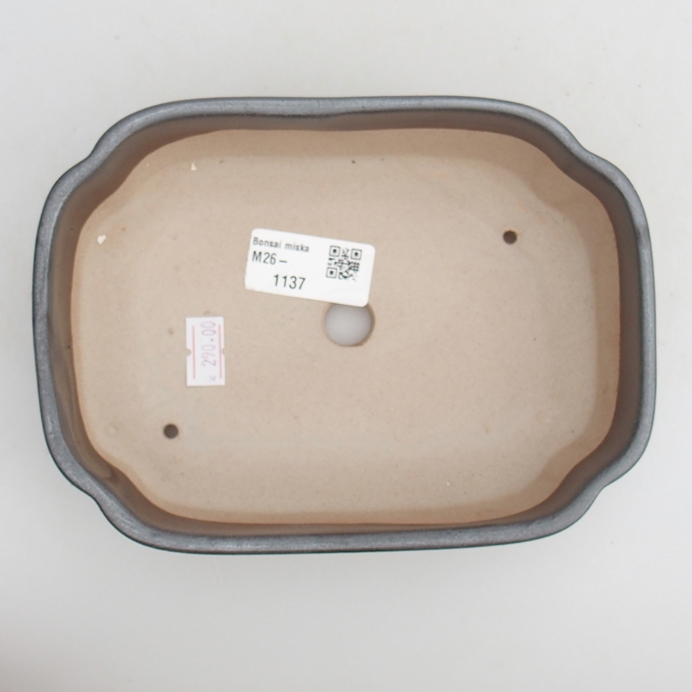 Keramická miska na bonsaje 18 x 13 x 5 cm, farba kovu
