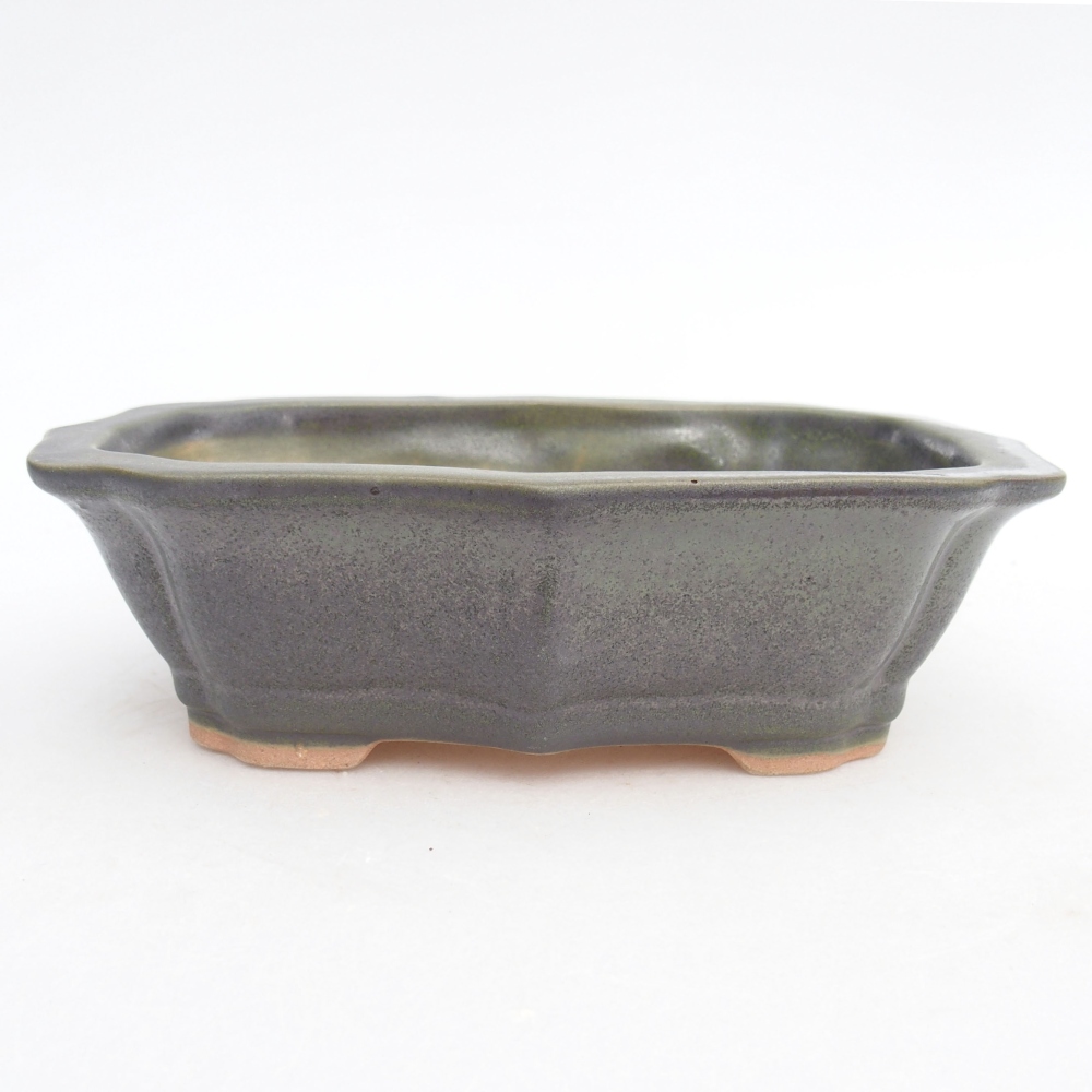 Keramická bonsai miska 15,5 x 11,5 x 4,5 cm, farba zelená