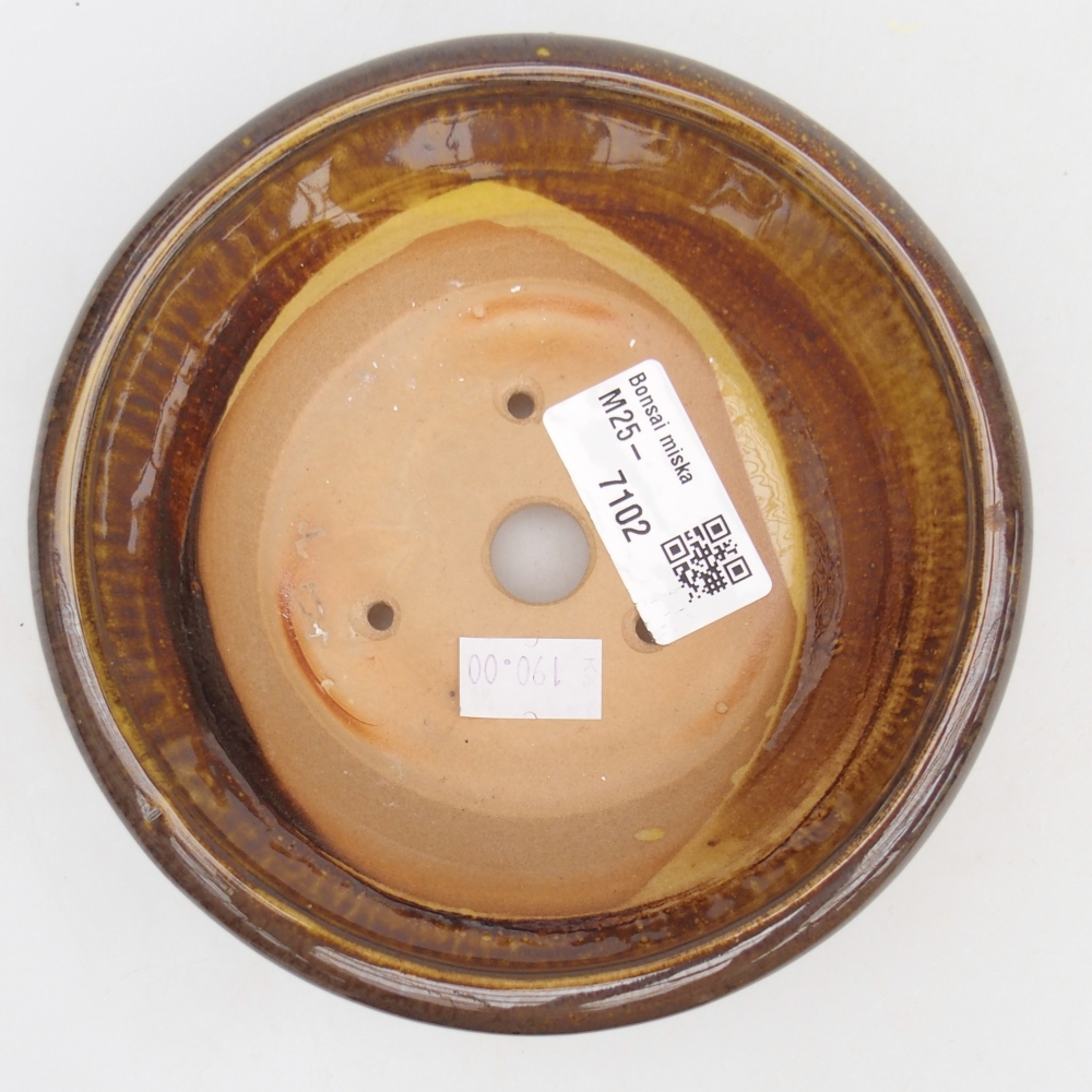 Keramická miska na bonsaje 13,5 x 13,5 x 5 cm, hnedá