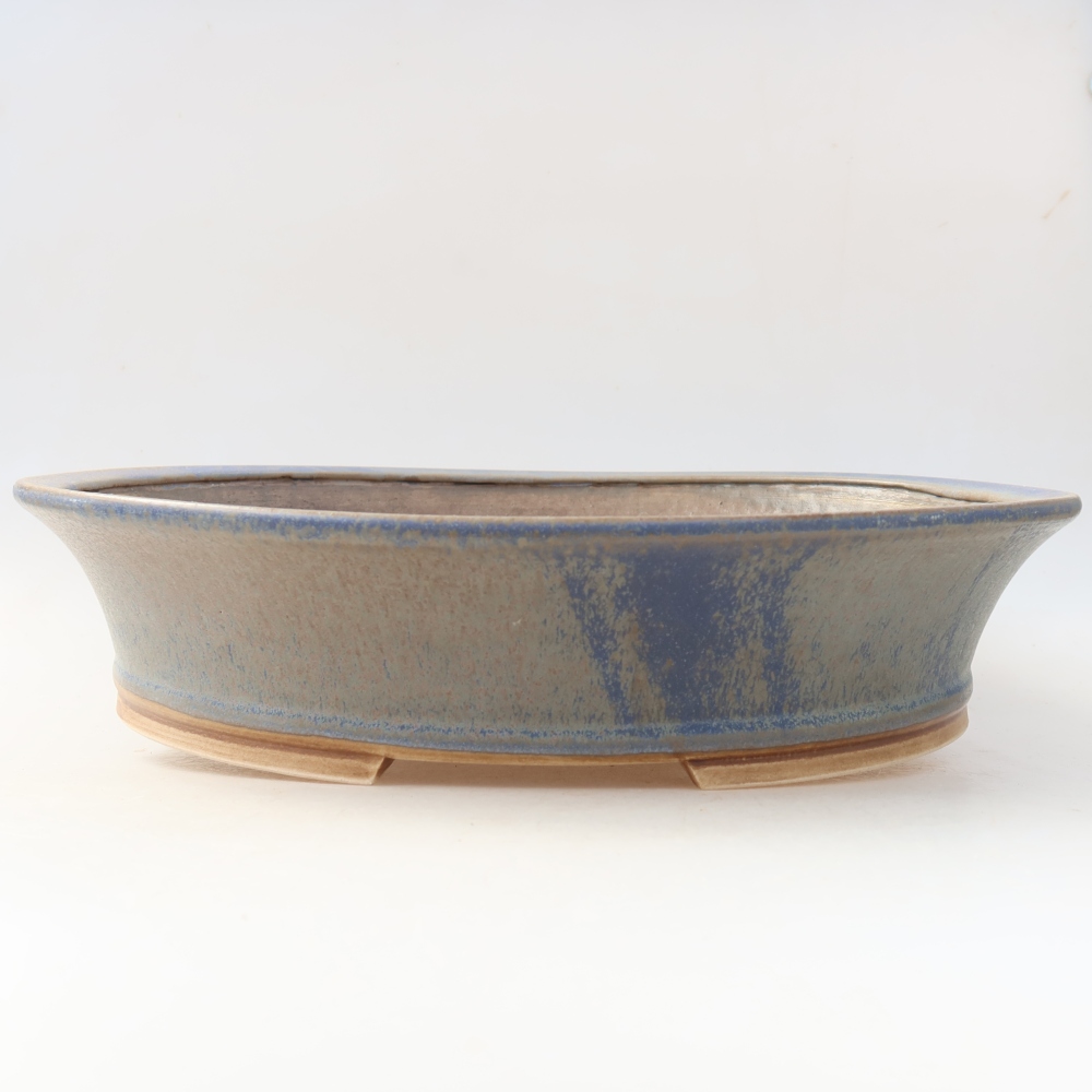 Keramická miska na bonsaje 31 x 28,5 x 7 cm, farba modrá