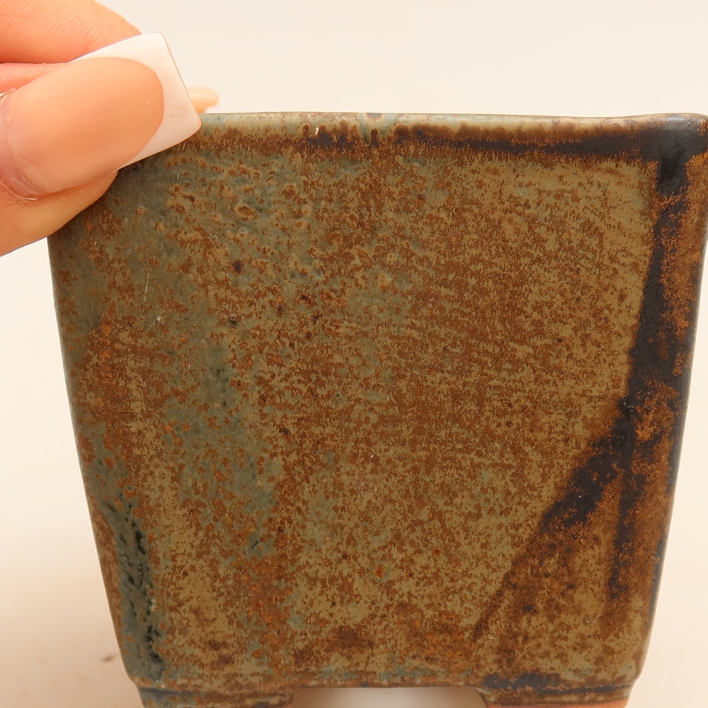 Keramická miska na bonsai 7,5 x 7,5 x 6,5 cm, farba hnedá