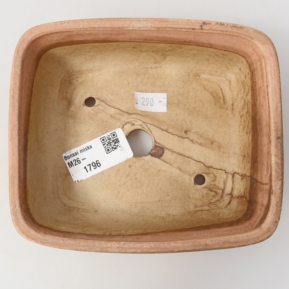 Keramická miska na bonsai 15 x 13 x 4,5 cm, farba ružová