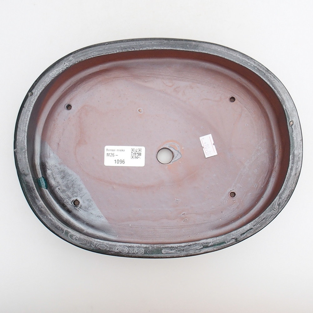 Keramická bonsajová miska 26 x 20 x 5 cm, zelená