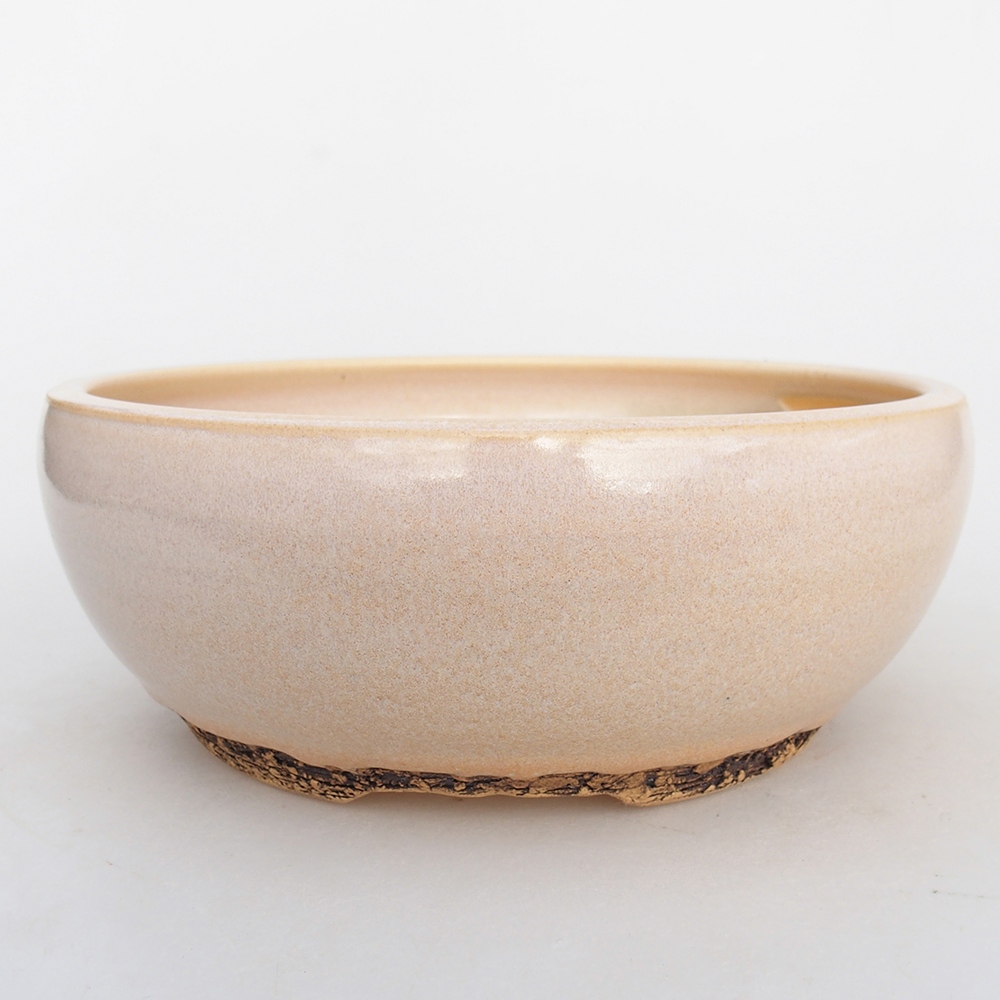 Keramická miska na bonsaje 18,5 x 18,5 x 7,5 cm, farba béžová