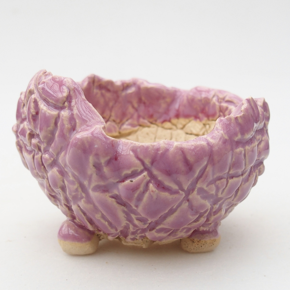 Keramická mušľa 9 x 9 x 6,5 cm , farba fialová