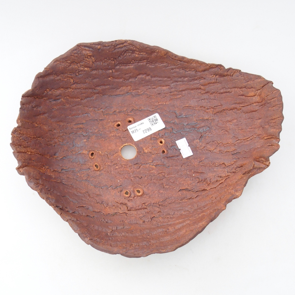 Keramická mušľa 28 x 22,5 x 7 cm , farba hnedá