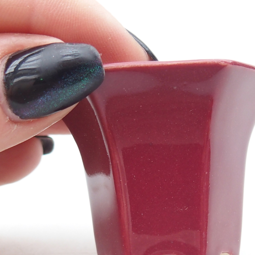 Mini bonsajová miska 4 x 4 x 3,5 cm, bordová