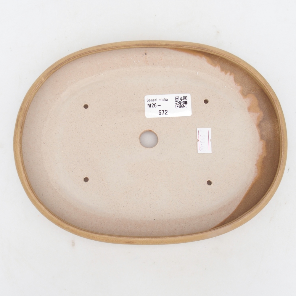 Keramická bonsajová miska 22 x 17 x 3 cm, farba béžová
