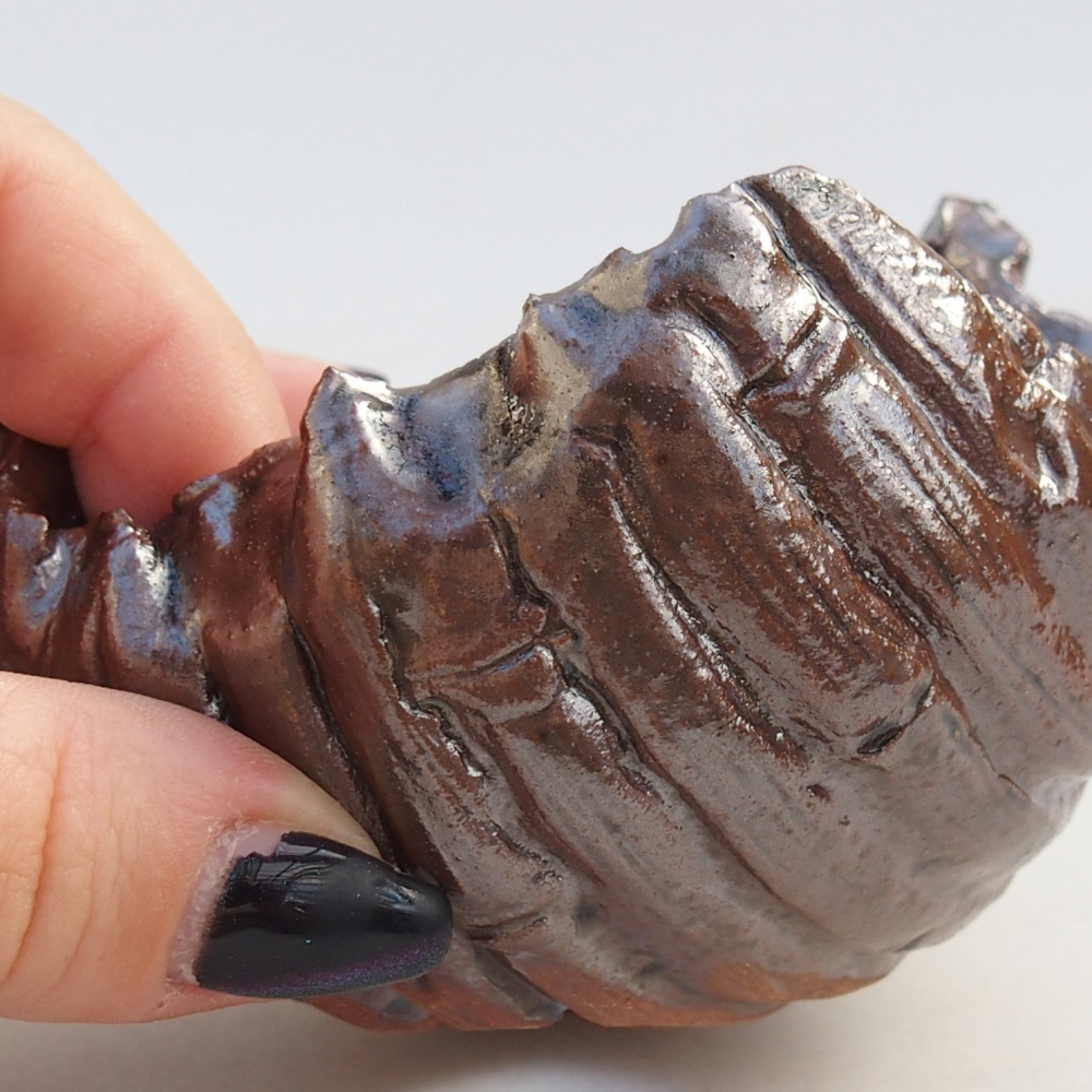 Keramická mušľa 9 x 8,5 x 4 cm , farba hnedá