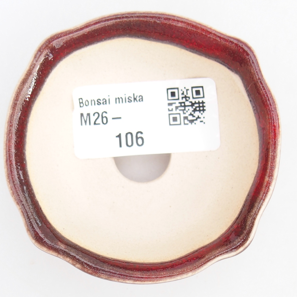 Mini bonsajová miska 6,5 x 6,5 x 3 cm, farba červená