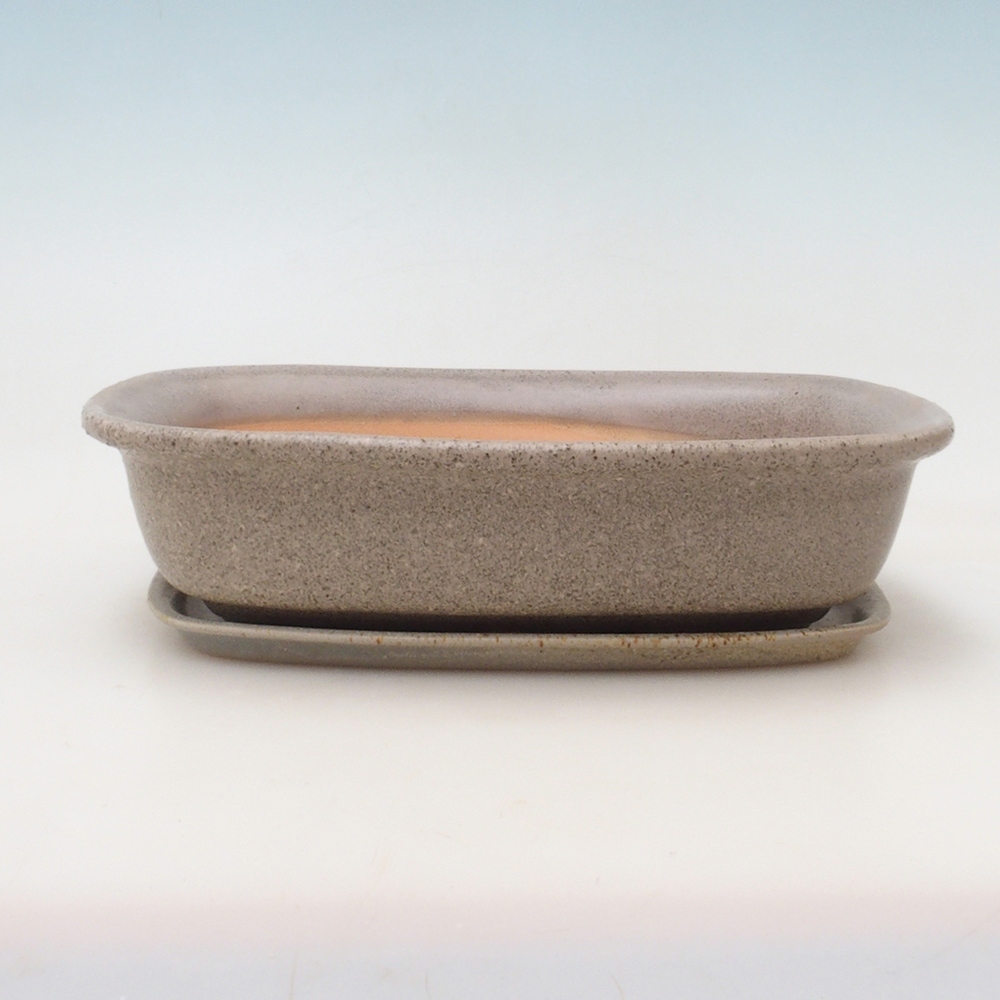 Bonsai miska + podmiska H09 - 30 x 23 x 7,5 cm. - béžová
