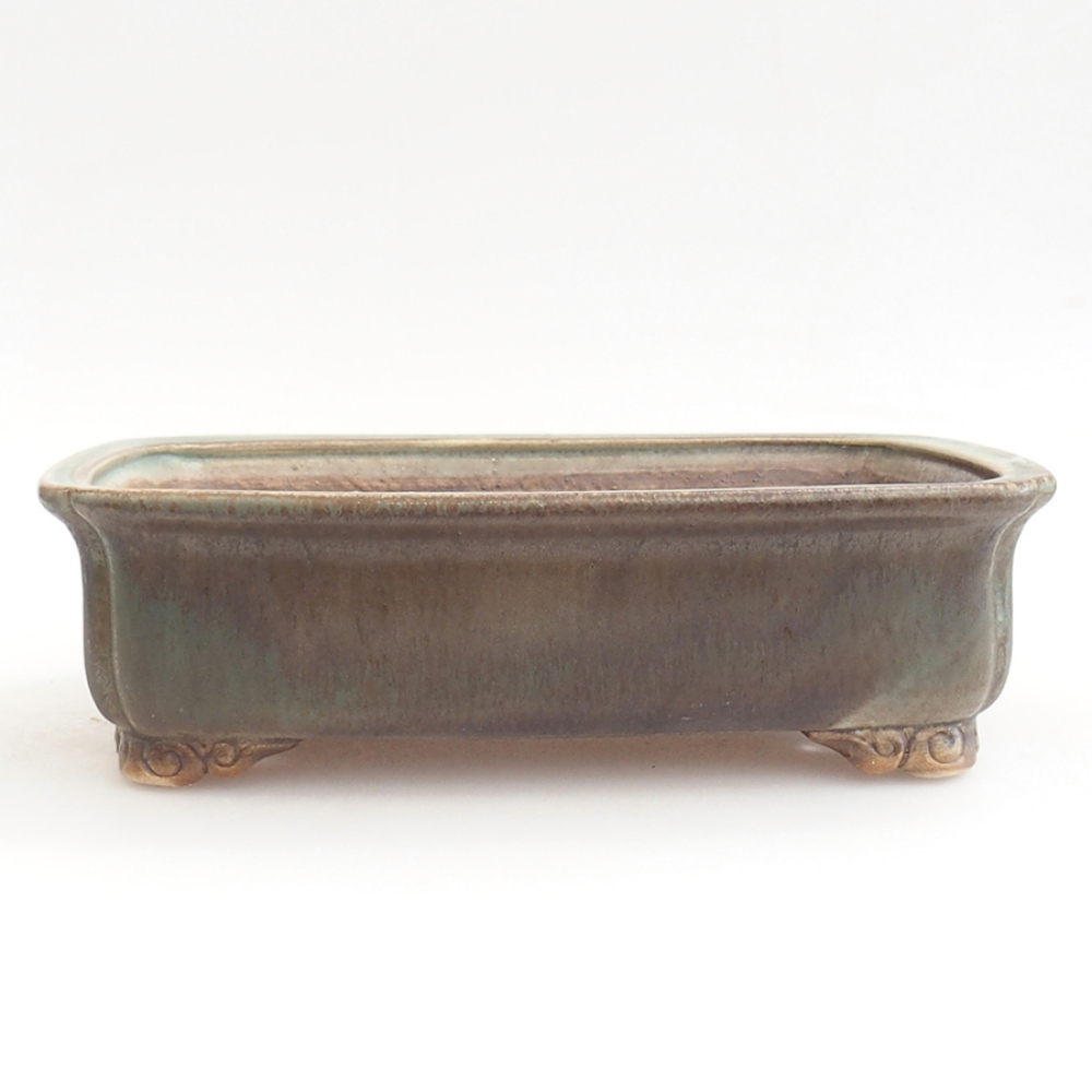 Keramická miska na bonsaje 24,5 x 19 x 7 cm, zelená