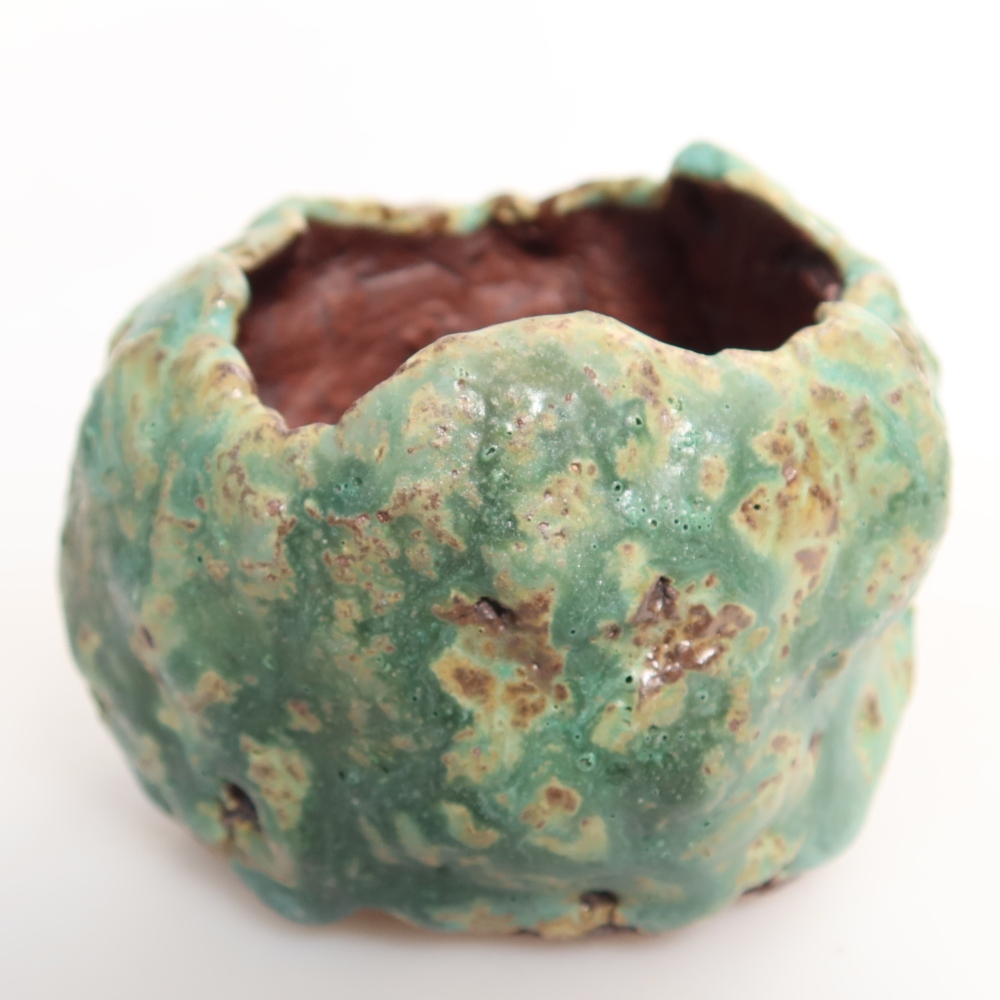 Keramická škrupina  7 x 7 x 6 cm, farba zelená