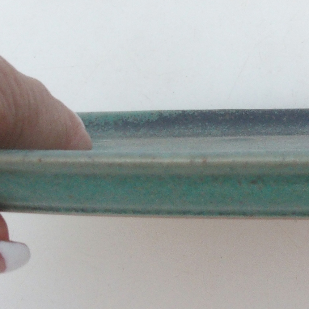 Keramická podmiska H15 -25 x 15 x 1 cm - zelená