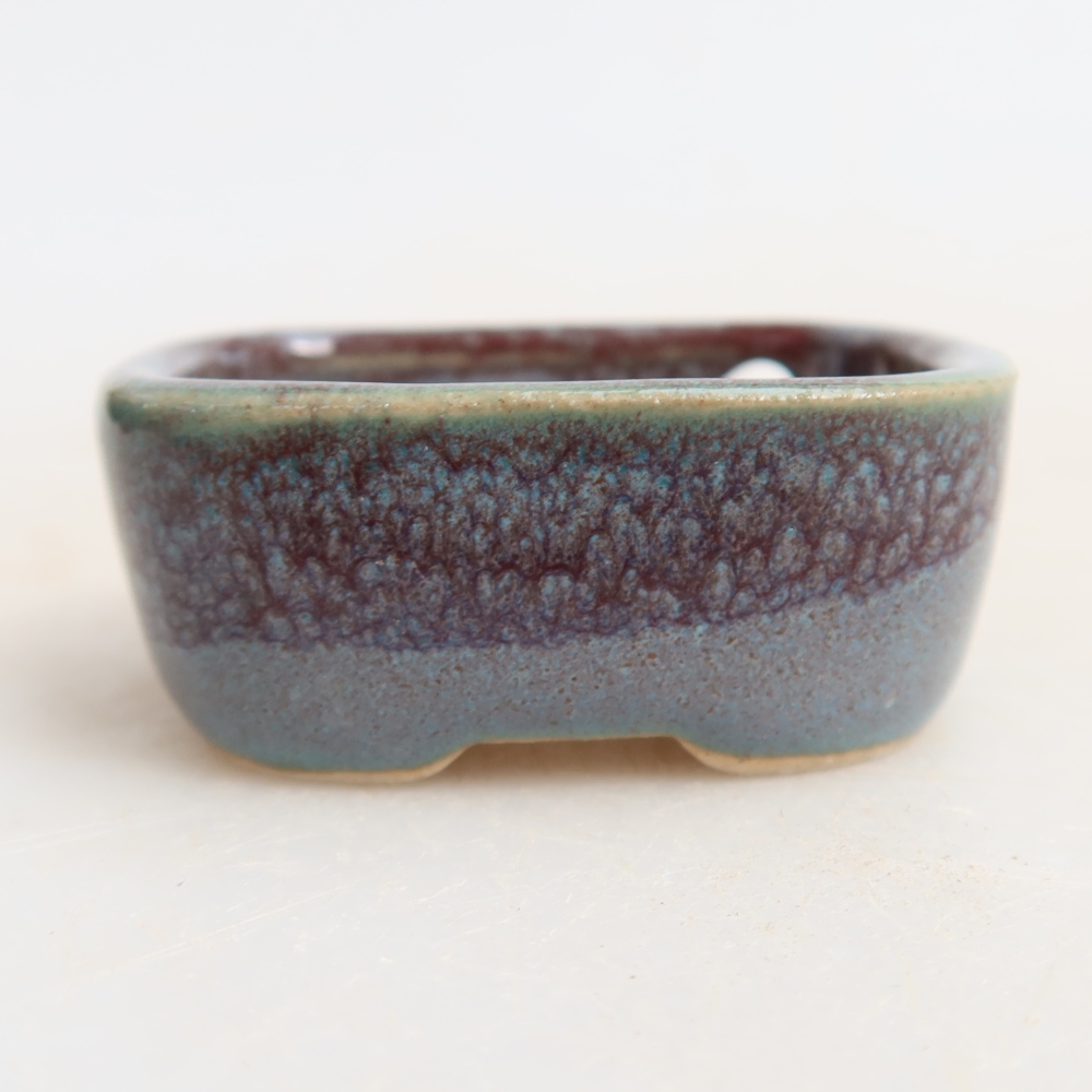 Keramická miska na bonsaje 4 x 3,5 x 2 cm, farba sivá