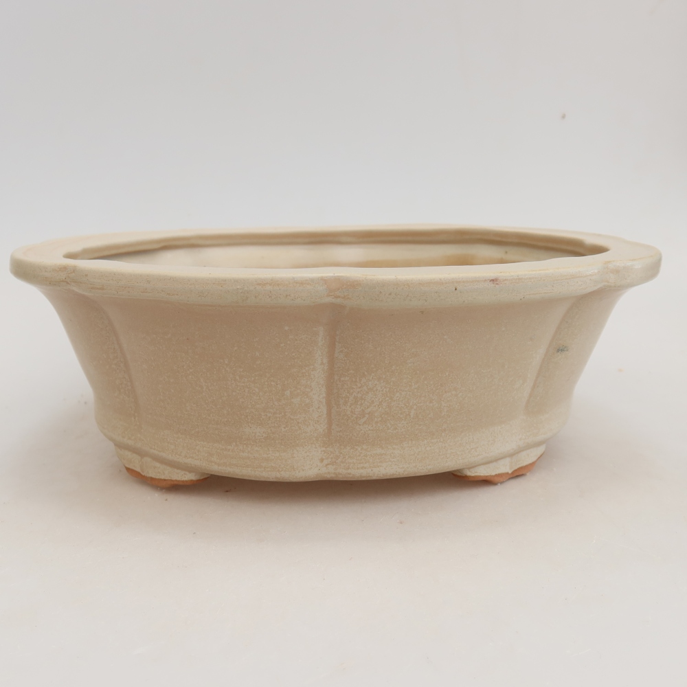 Keramická miska na bonsaje 26 x 26 x 8 cm, farba béžová